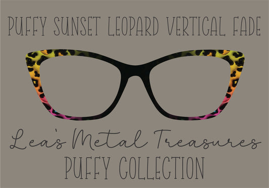 PUFFY SUNSET LEOPARD VERTICAL FADE Eyewear Frame Toppers COMES WITH MAGNETS