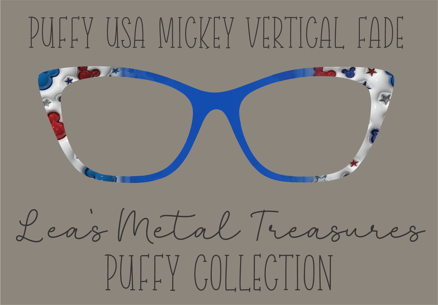PUFFY USA MICKEY VERTICAL FADE Eyewear Frame Toppers COMES WITH MAGNETS