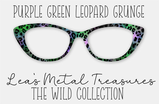 Purple Green Leopard Grunge Eyewear Frame Toppers
