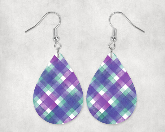 Purple Green Spring Plaid • Magnetic Eyeglasses Toppers