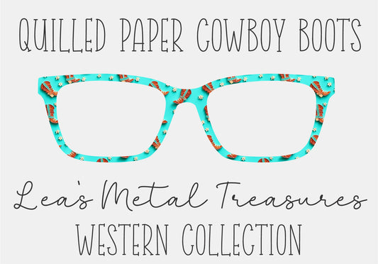 QUILLED PAPER COWBOY BOOTS Eyewear Frame Toppers COMES WITH MAGNETS