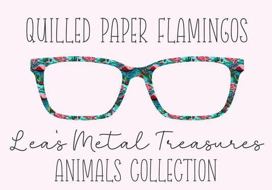 QUILLED PAPER FLAMINGOS Eyewear Frame Toppers COMES WITH MAGNETS