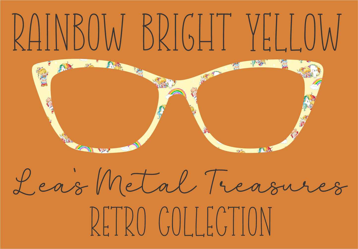RAINBOW BRIGHT YELLOW Eyewear Frame Toppers COMES WITH MAGNETS