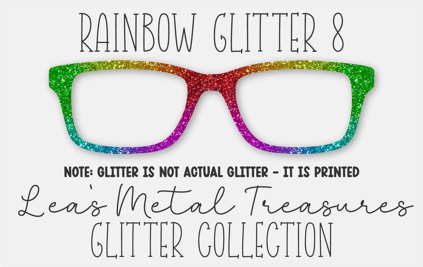 Rainbow Glitter 8 Eyewear Frame Toppers