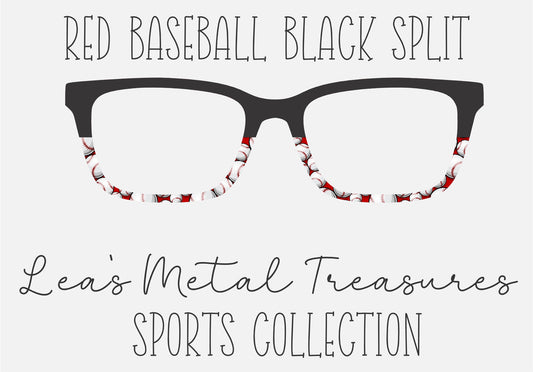 Red Baseball black split Eyewear Frame Toppers COMES WITH MAGNETS