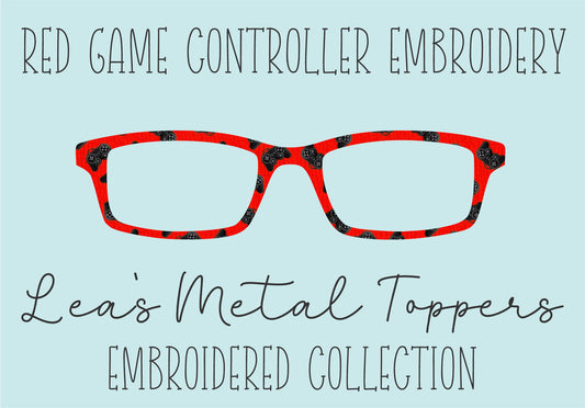 RED GAME CONTROLLER EMBROIDERY Eyewear Frame Toppers COMES WITH MAGNETS