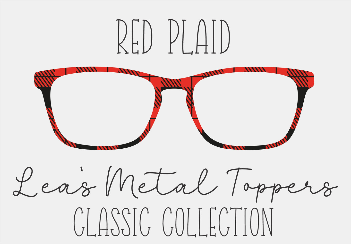 RED PLAID Eyewear Frame Toppers COMES WITH MAGNETS
