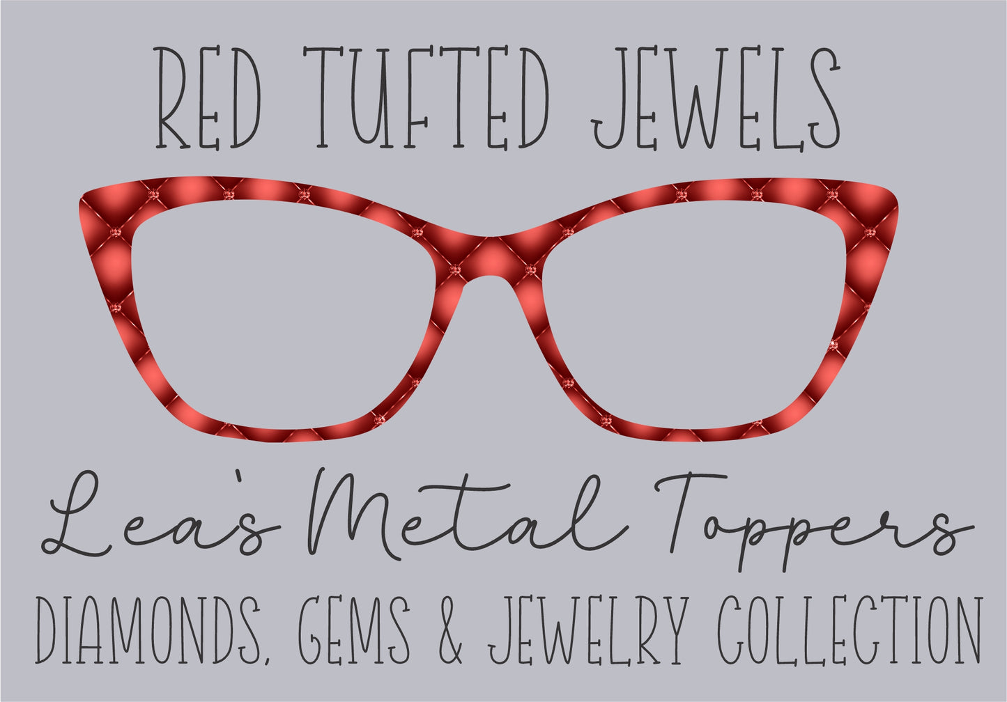 RED TUFTED JEWELS Eyewear Frame Toppers COMES WITH MAGNETS