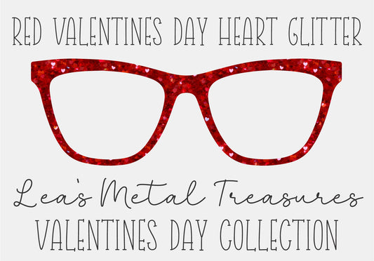 RED VALENTINES DAY Heart Glitter Eyewear Frame Toppers