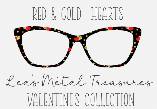 RED GOLD HEARTS Eyewear Frame Toppers COMES WITH MAGNETS