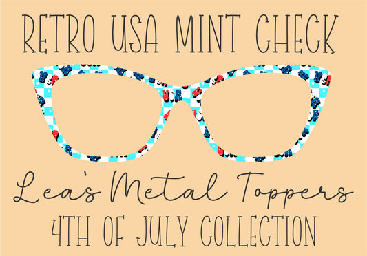 RETRO USA MINT CHECK Eyewear Frame Toppers COMES WITH MAGNETS