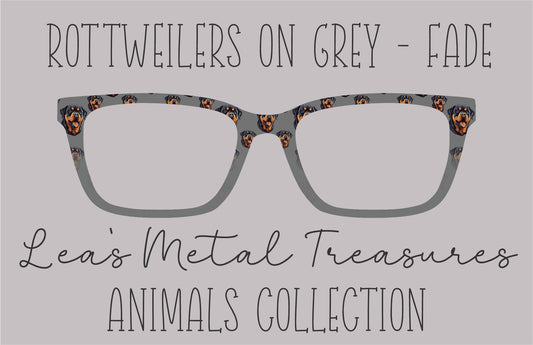 ROTTWEILERS ON GREY FADE Eyewear Frame Toppers COMES WITH MAGNETS