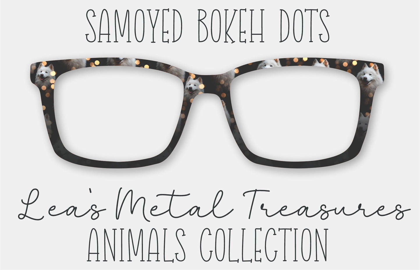 Samoyed Bokeh Dots Eyewear Frame Toppers