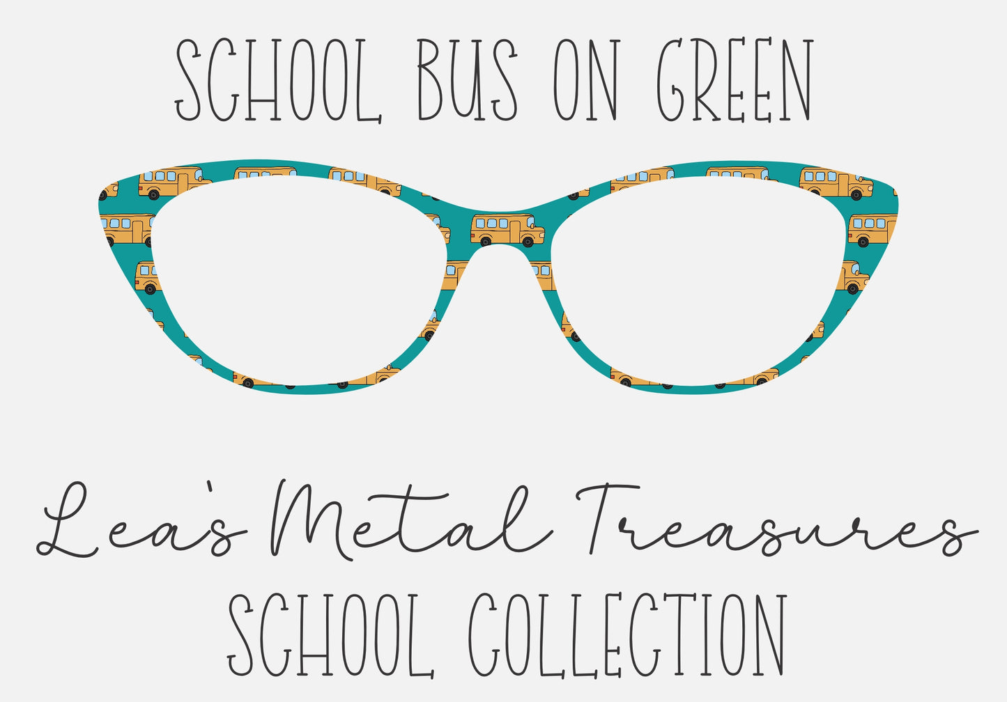 SCHOOL BUS ON GREEN Eyewear Frame Toppers COMES WITH MAGNETS