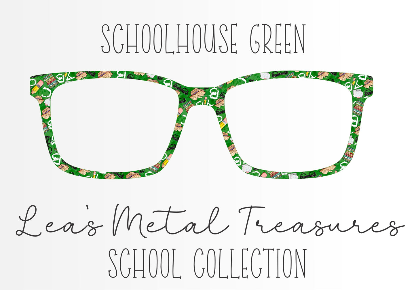 SCHOOLHOUSE GREEN Eyewear Frame Toppers COMES WITH MAGNETS