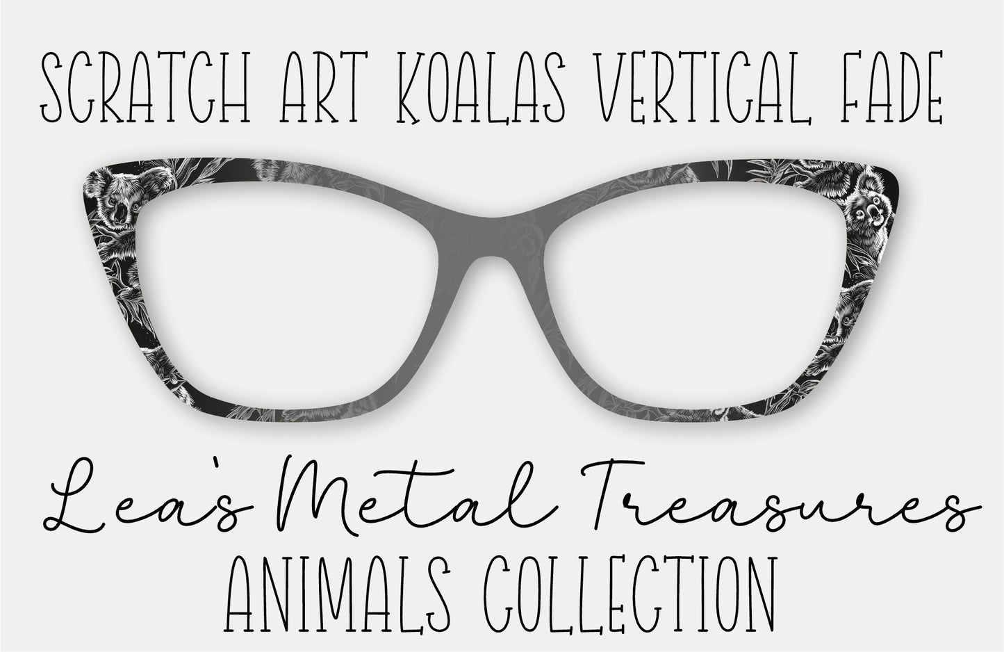 Scratch Art Koalas Vertical Fade Eyewear Frame Toppers