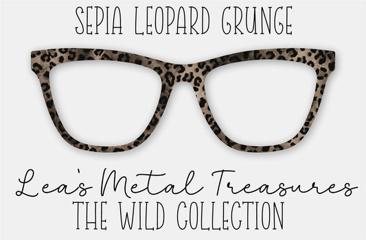 READY TO SHIP JUNE 2025 • Sepia Leopard Grunge Eyewear Frame Toppers