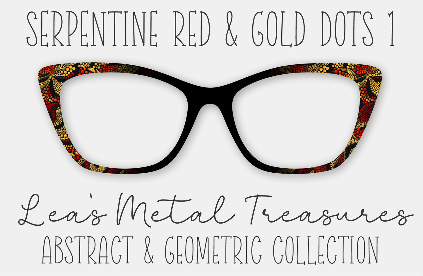Serpentine Red and Gold Dots 1 Eyewear Frame Toppers