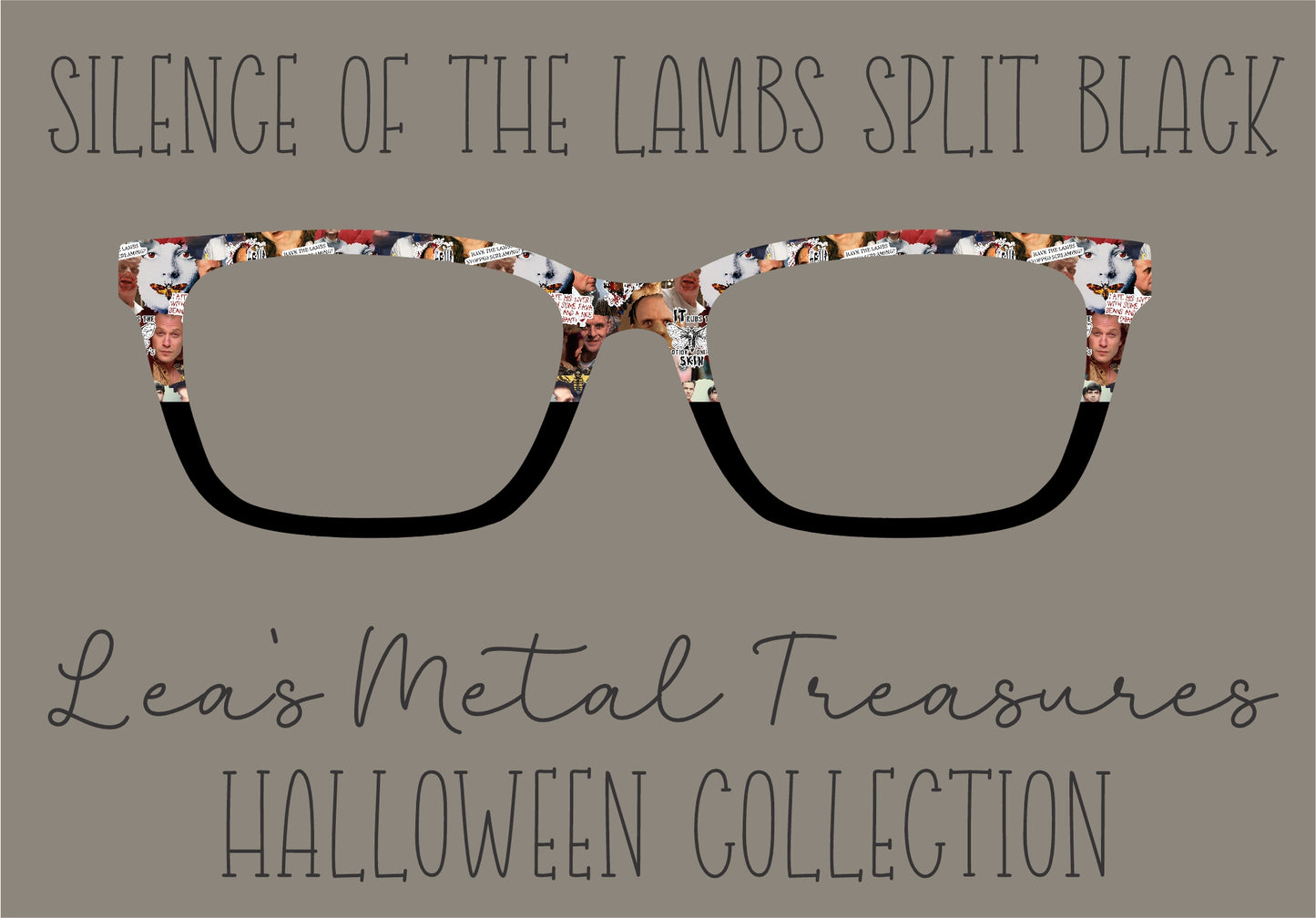SILENCE OF THE LAMBS SPLIT BLACK Eyewear Frame Toppers COMES WITH MAGNETS