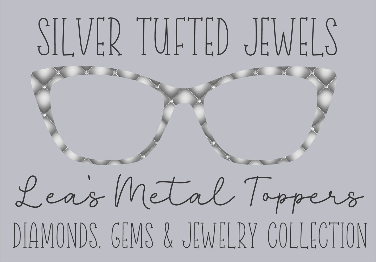 SILVER TUFTED JEWELS Eyewear Frame Toppers COMES WITH MAGNETS