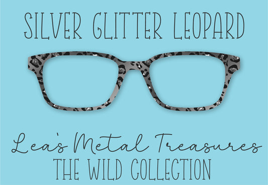 Silver Glitter Leopard Eyewear Frame Toppers COMES WITH MAGNETS