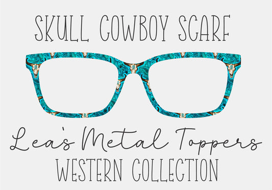 SKULL COWBOY SCARF Eyewear Frame Toppers COMES WITH MAGNETS
