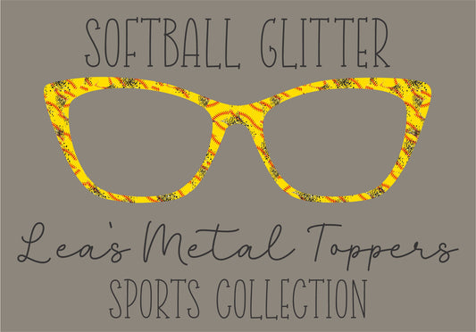 SOFTBALL GLITTER Eyewear Frame Toppers COMES WITH MAGNETS