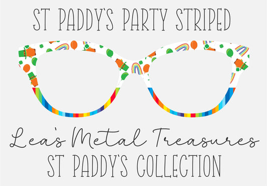 ST PADDYS PARTY STRIPED Eyewear Frame Toppers COMES WITH MAGNETS