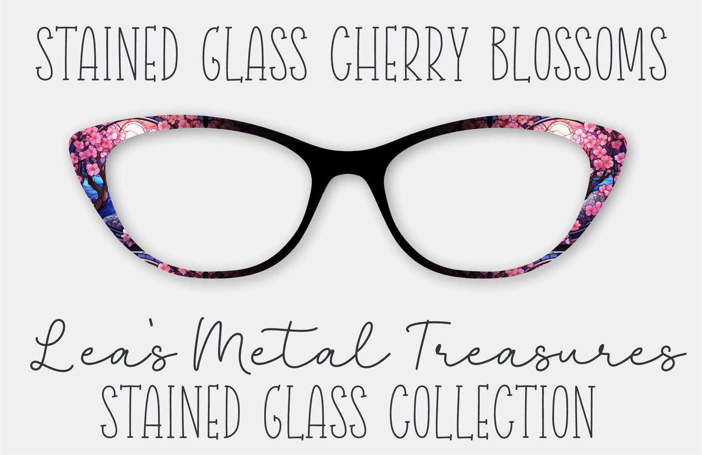 Stained Glass Cherry Blossoms Eyewear Frame Toppers