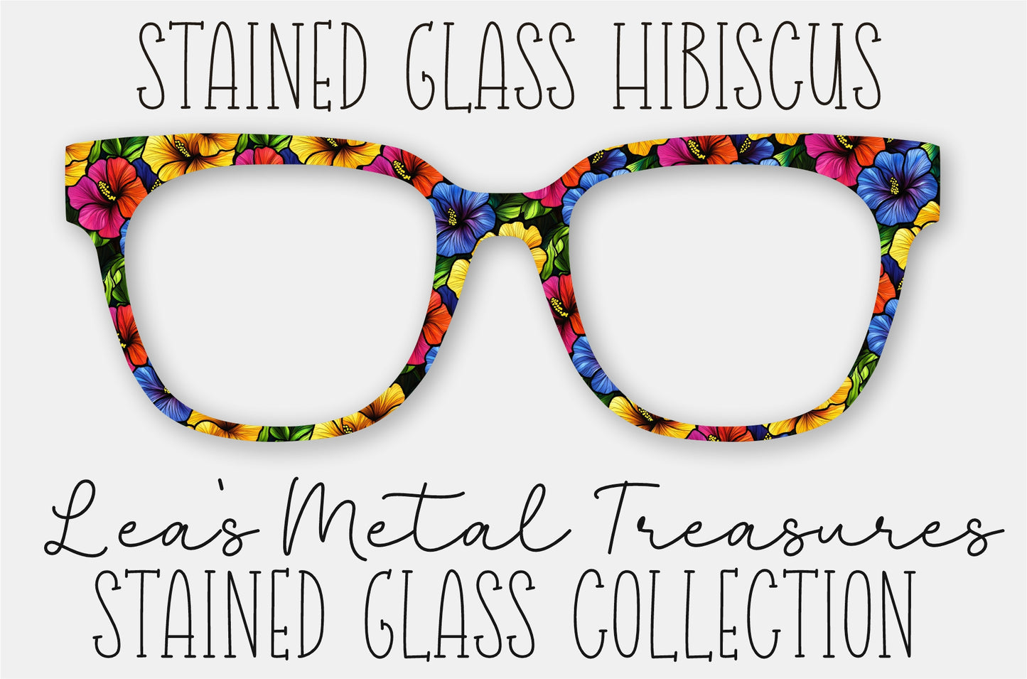 Stained Glass Hibiscus • Magnetic Eyeglasses Toppers