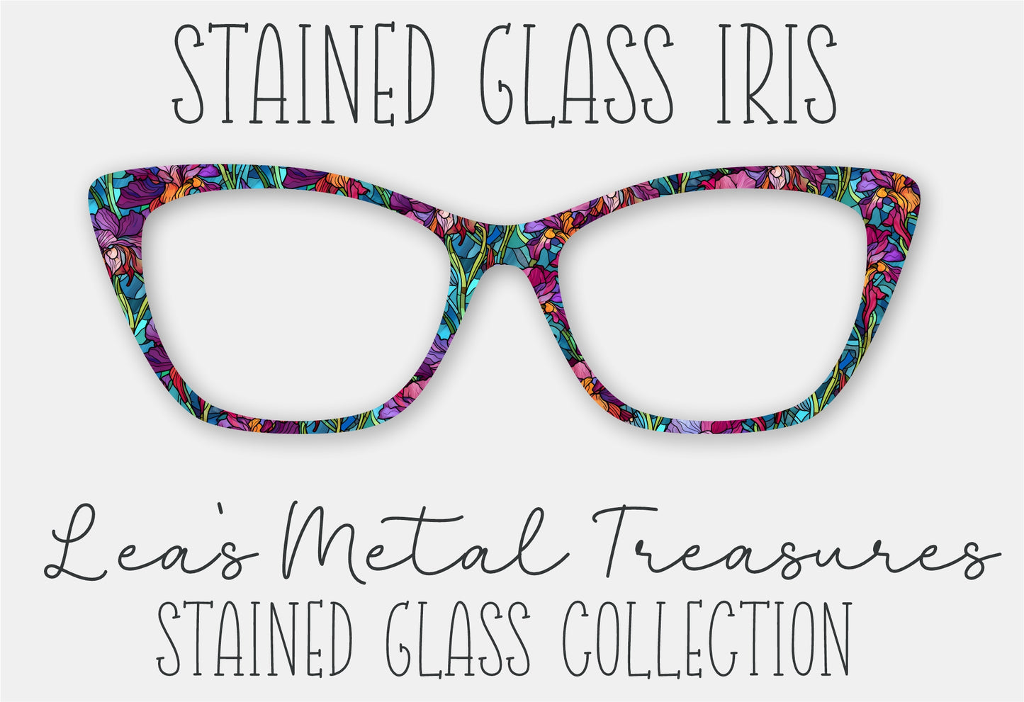 Stained Glass Iris Eyewear Frame Toppers