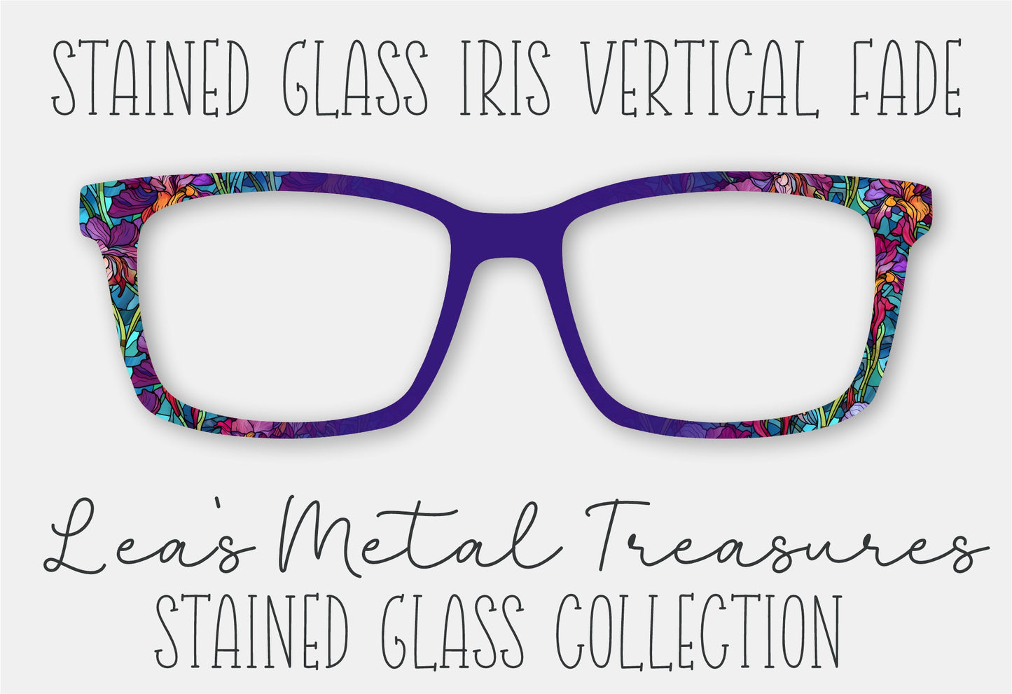 Stained Glass Iris Vertical Fade Eyewear Frame Toppers