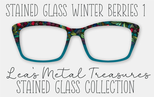 Stained Glass Winter Berries 1 Eyewear Frame Toppers