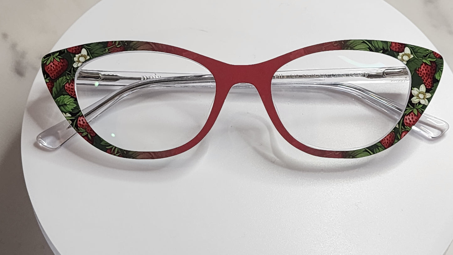 Strawberries Vertical Fade to Red Eyewear Toppers COMES WITH MAGNETS