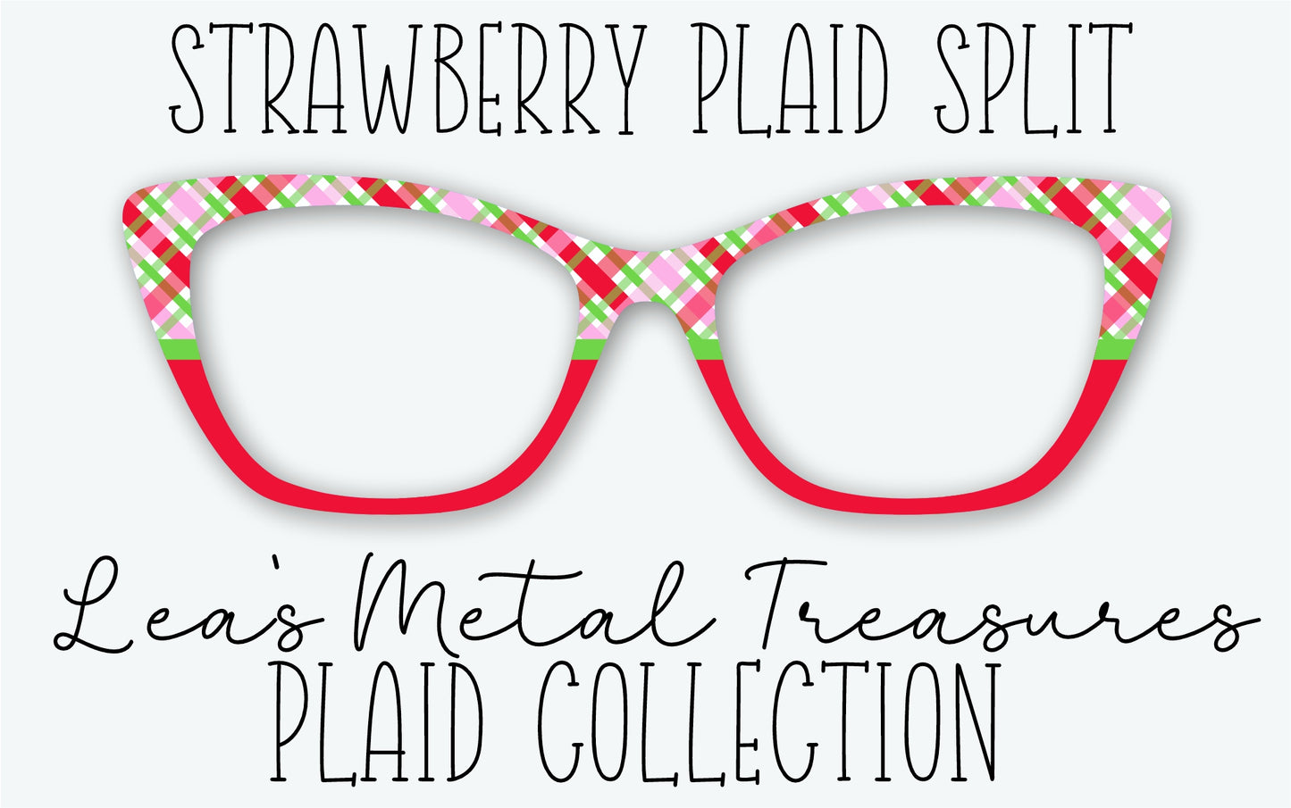STRAWBERRY PLAID SPLIT Eyewear Frame Toppers • MARCH 2026 TOPPER OF THE MONTH