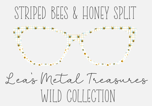 STRIPED BEES HONEY SPLIT Eyewear Frame Toppers COMES WITH MAGNETS