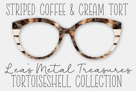 Striped Coffee Cream Tort Eyewear Frame Toppers