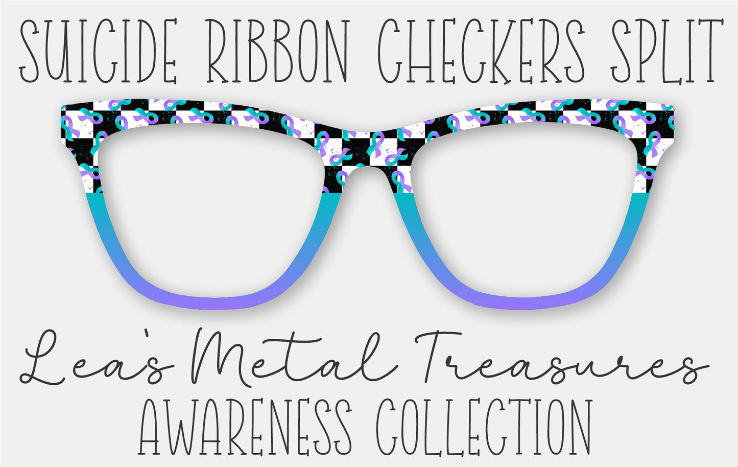 Suicide Ribbon Checkers Split Eyewear Frame Toppers