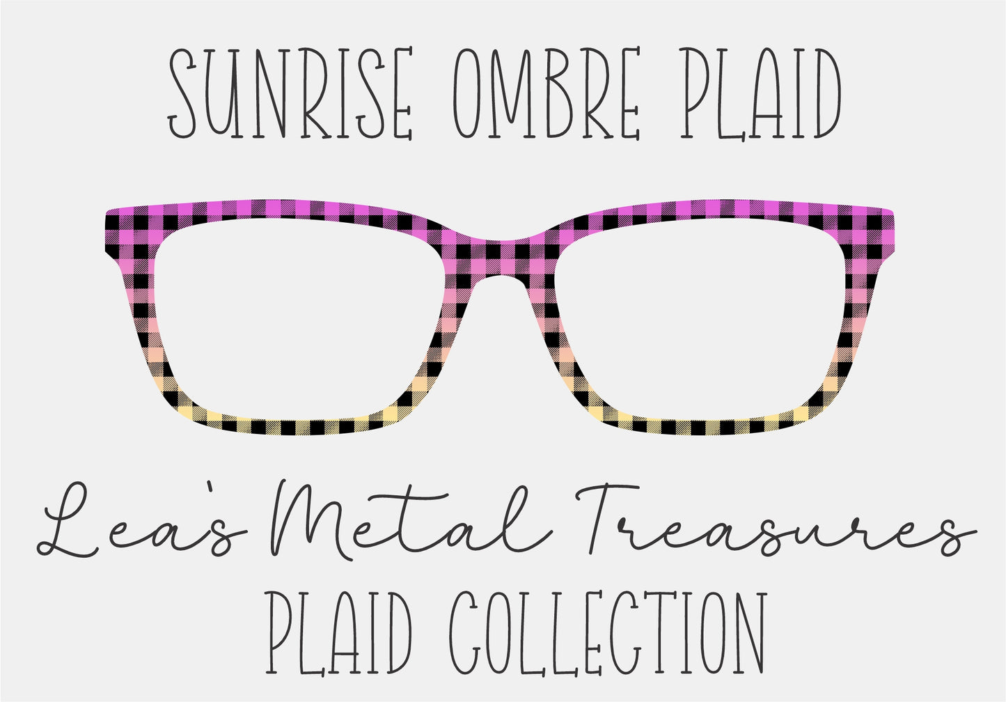 SUNRISE OMBRE PLAID Eyewear Frame Toppers COMES WITH MAGNETS