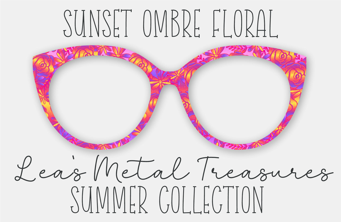 Sunset Ombre Floral Eyewear Frame Toppers