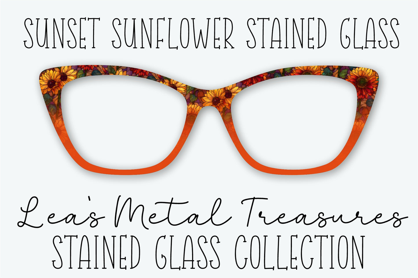 SUNSET SUNFLOWER STAINED GLASS Eyewear Frame Toppers