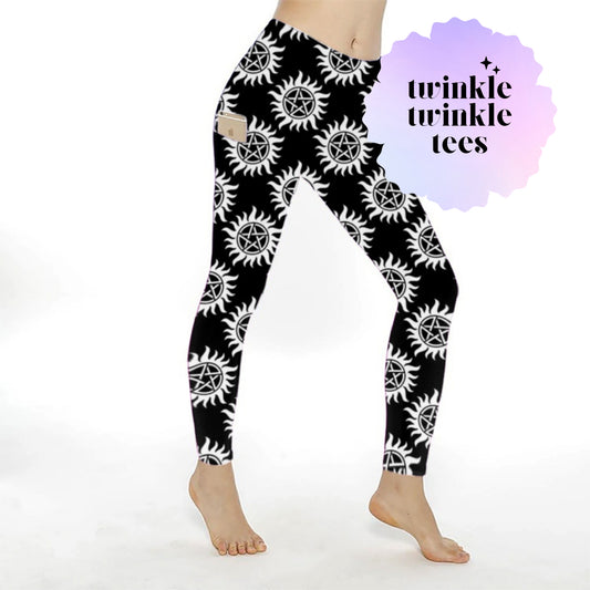 Supernatural Tattoo Full Length Pocket Leggings