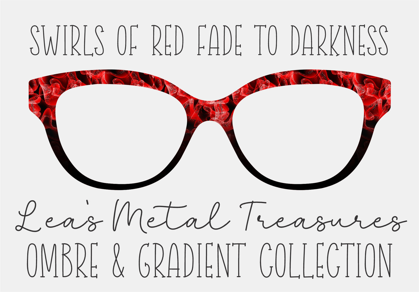 Swirls of Red Fade to Darkness TOPPER COMES WITH MAGNETS