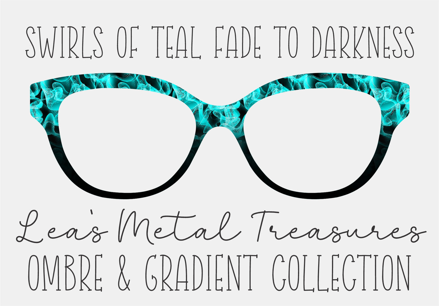 Swirls of Teal Fade to Darkness TOPPER COMES WITH MAGNETS