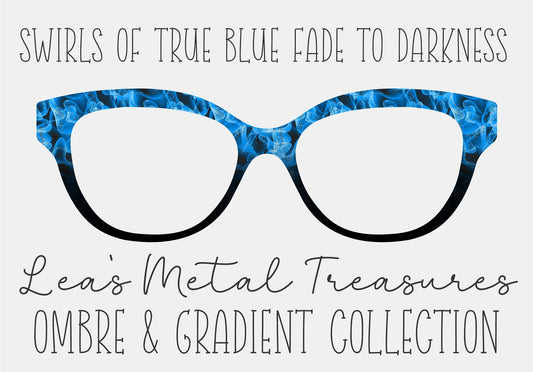 Swirls of True Blue Fade to Darkness TOPPER COMES WITH MAGNETS