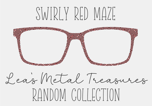 Swirly Red Maze Eyewear Frame Toppers COMES WITH MAGNETS