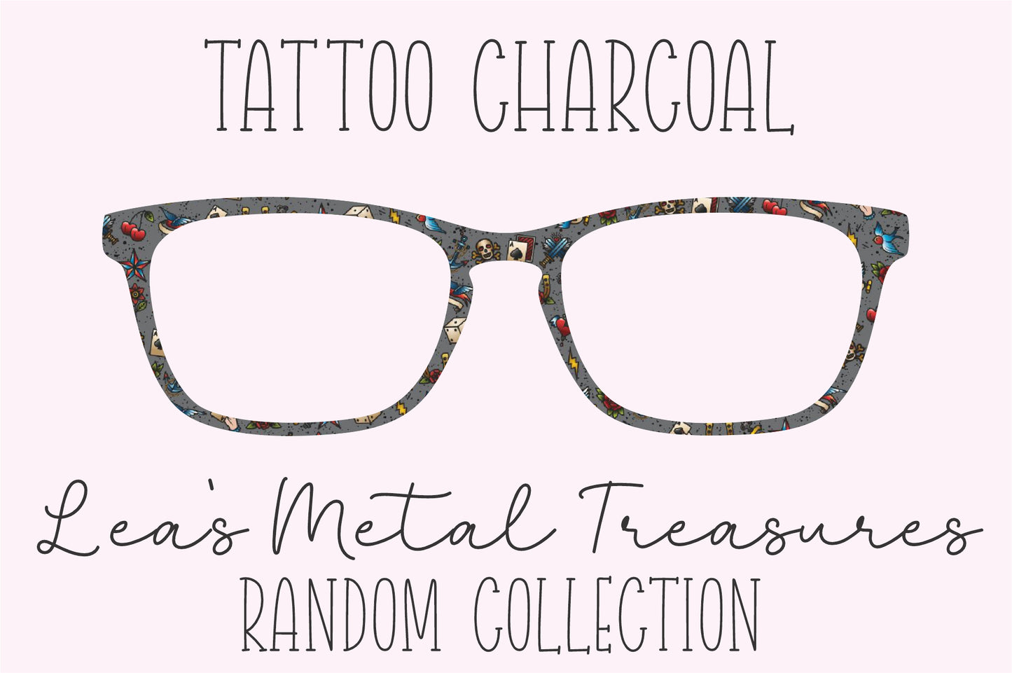 Tattoo Charcoal Eyewear Frame Toppers COMES WITH MAGNETS