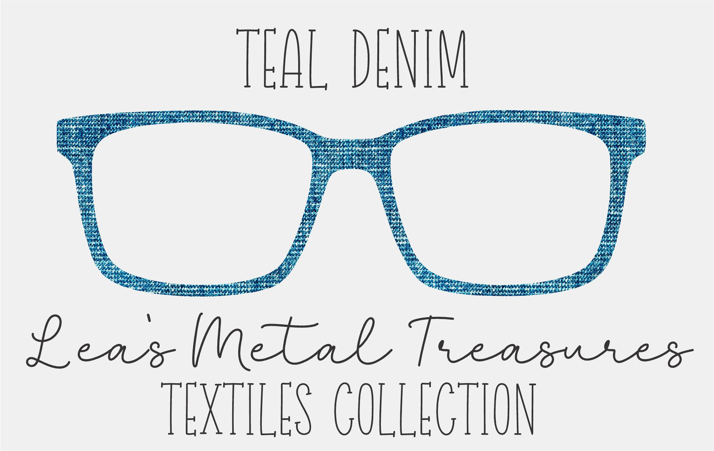 Teal Denim Eyewear Frame Toppers COMES WITH MAGNETS