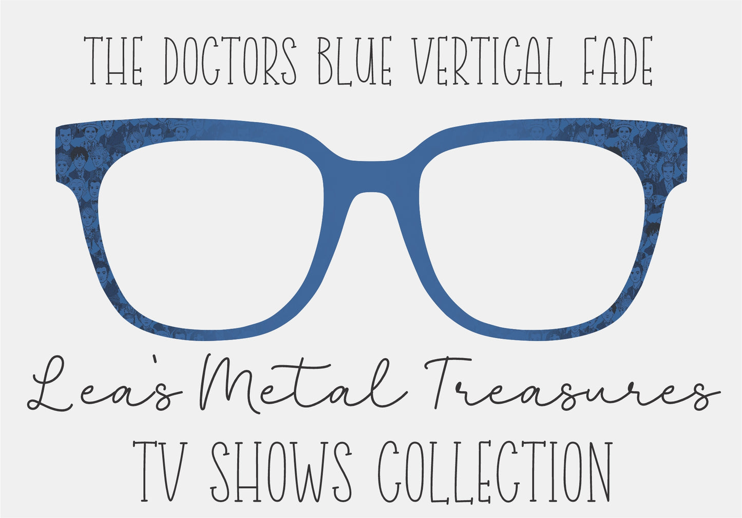 The Doctors Blue Vertical Fade Eyewear Frame Toppers COMES WITH MAGNETS
