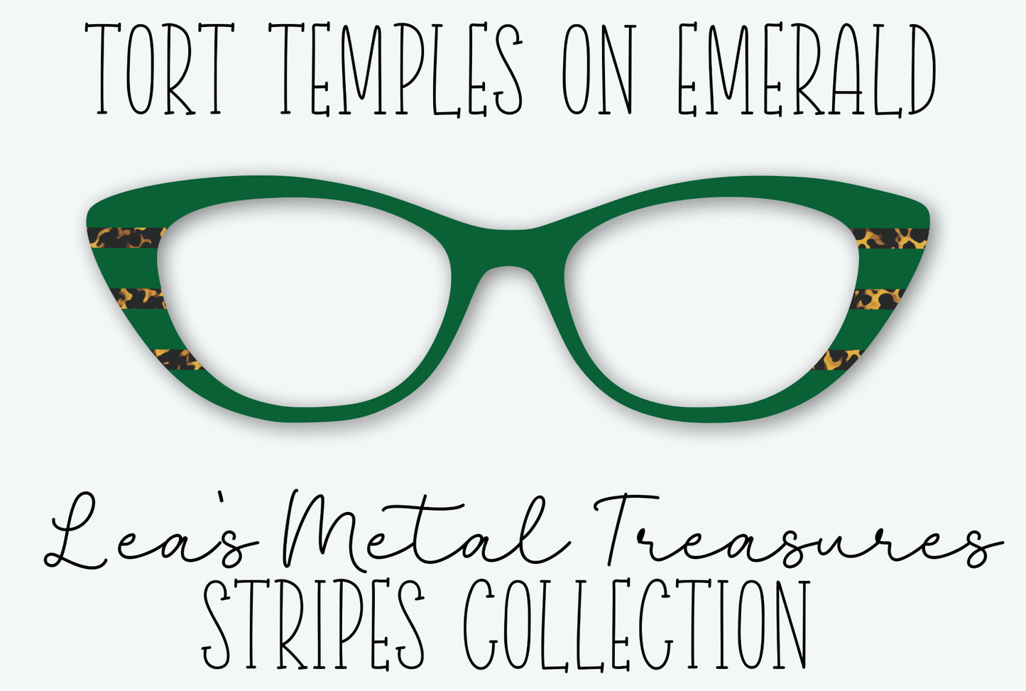 Tort Temples on Emerald Eyewear Frame Toppers
